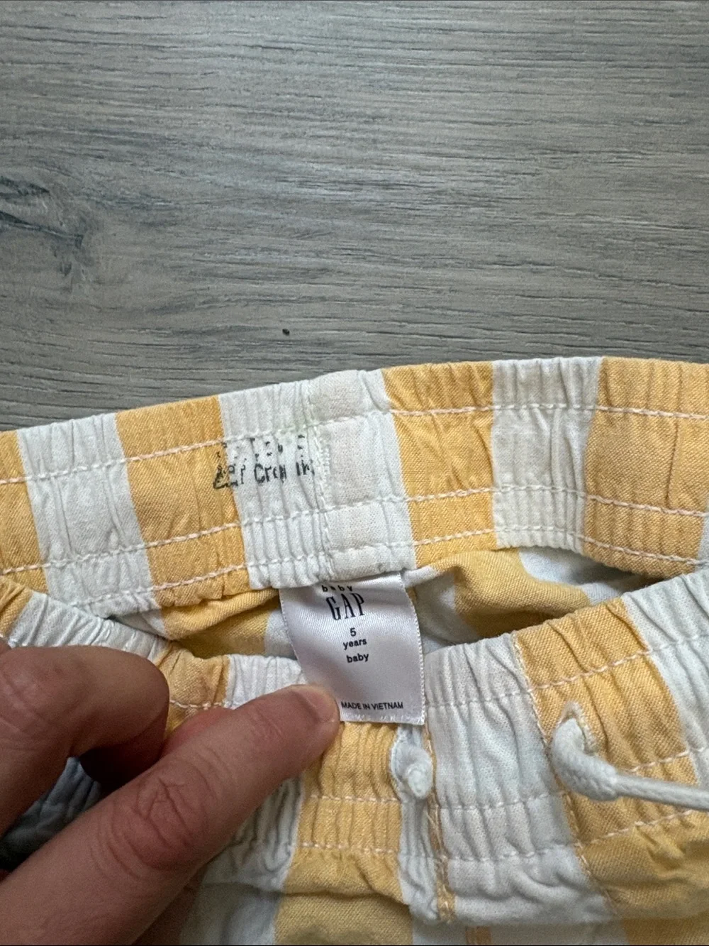 GAP Yellow and White Striped Pull-On Shorts